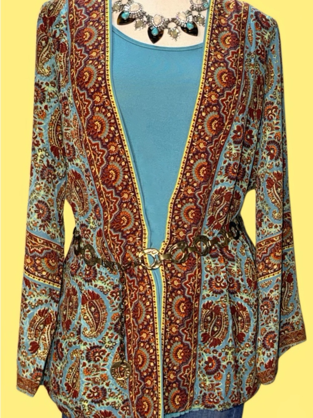 Vibrant Paisley Print Topper from Belle Boho by Kim Gravel. SMALL
